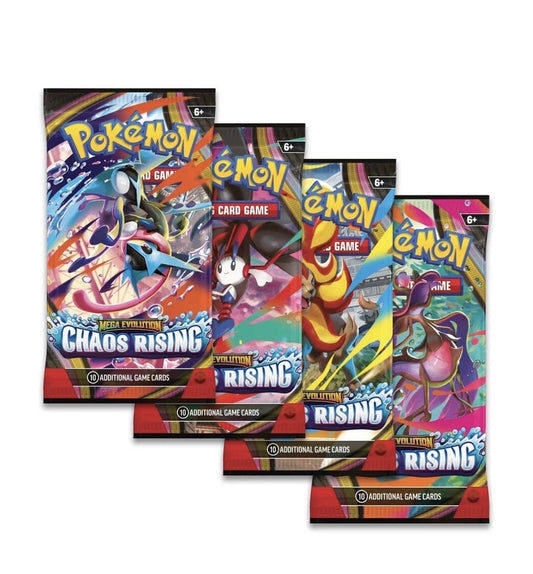 Pokémon Chaos Rising Booster Pack – Mega Evolution Set – Factory Sealed Presale